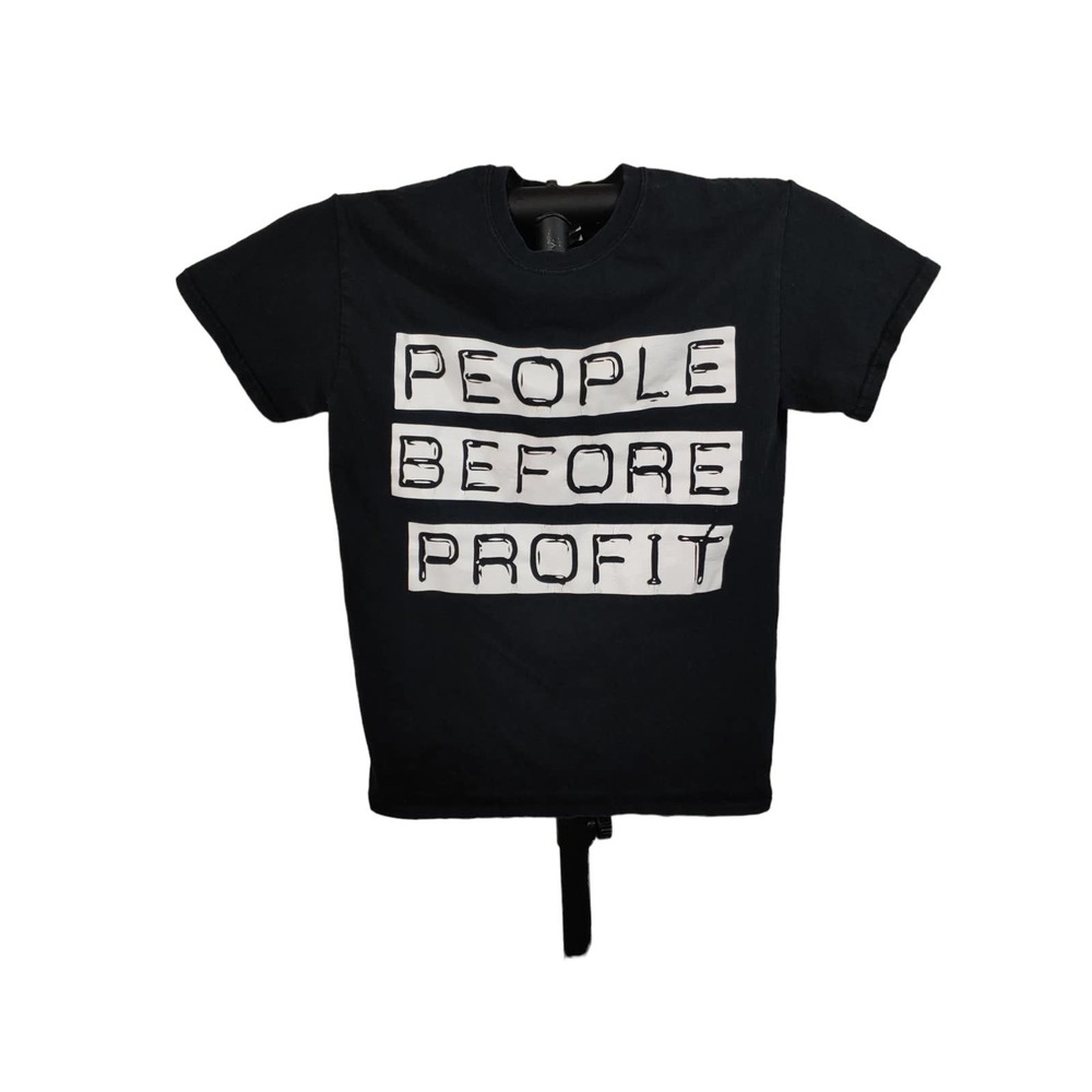 People Before Profit Political Protest Activism Men's Small Black T-shirt